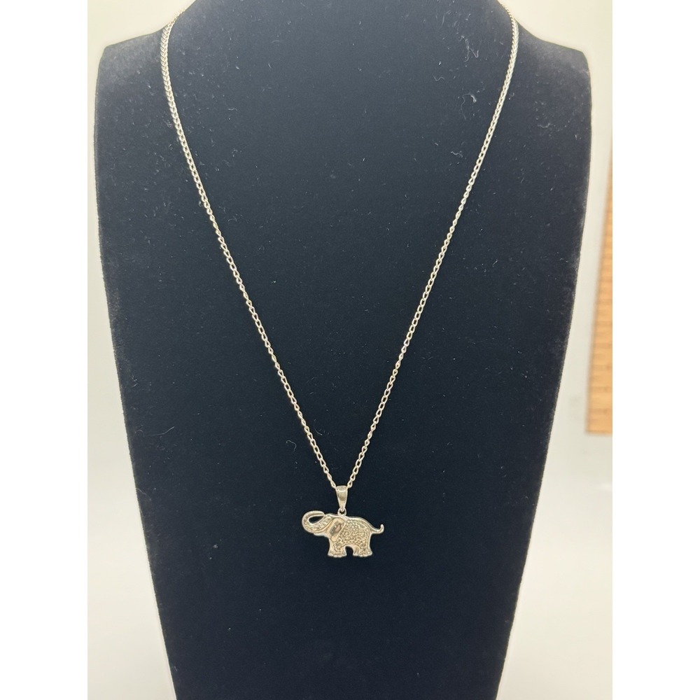Sterling Silver Elephant Pendant 925 Necklace Animal Jewelry 16" 925 Chain